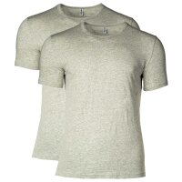 MOSCHINO Herren T-Shirt 2er Pack - Crew Neck, Rundhals, Stretch Cotton, uni Grau M