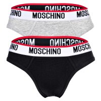 MOSCHINO Herren Micro Slips 2er Pack - Unterhose, Baumwollmischung, uni