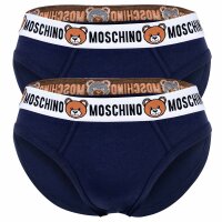 MOSCHINO Herren Micro Slips 2er Pack - Underbear, Unterhose, Baumwollmischung, uni