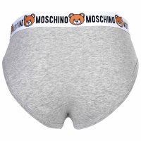 MOSCHINO Herren Slips 2er Pack - Underbear, Unterhose, Baumwollmischung, uni Grau 2XL