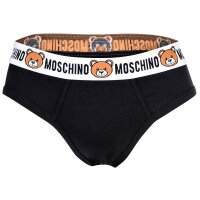 MOSCHINO Herren Slips 2er Pack - Underbear, Unterhose, Baumwollmischung, uni Schwarz S