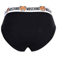MOSCHINO Herren Slips 2er Pack - Underbear, Unterhose, Baumwollmischung, uni Schwarz S