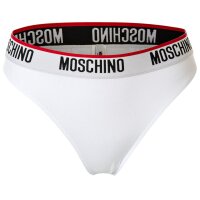 MOSCHINO ladies briefs 2-pack - Underpants, cotton blend, logo waistband, plain colour White XS (X-Small)