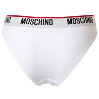 MOSCHINO ladies briefs 2-pack - Underpants, cotton blend, logo waistband, plain colour White XS (X-Small)