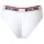 MOSCHINO ladies Brazilian briefs 2-pack - pants, cotton blend, logo waistband, plain colour White XS (X-Small)