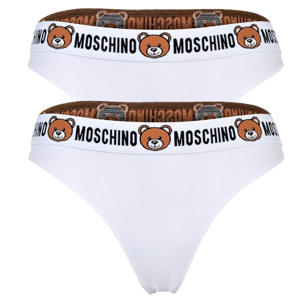 MOSCHINO ladies briefs 2-pack - Underbear, pants, cotton blend, logo waistband, plain colour