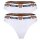 MOSCHINO Damen Slip 2er Pack - Underbear, Unterhose, Baumwollmischung, Logobund, uni