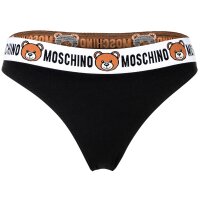 MOSCHINO ladies briefs 2-pack - Underbear, pants, cotton blend, logo waistband, plain colour Black XS (X-Small)