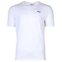 FILA Mens T-Shirt, Pack of 2 - BROD Tee, Round Neck, Short Sleeve, Logo White/Blue L (Large)