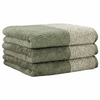 CAWÖ Gästetuch, 3er Pack - Luxury Home, C Two-Tone, Walkfrottier Field 30x50cm