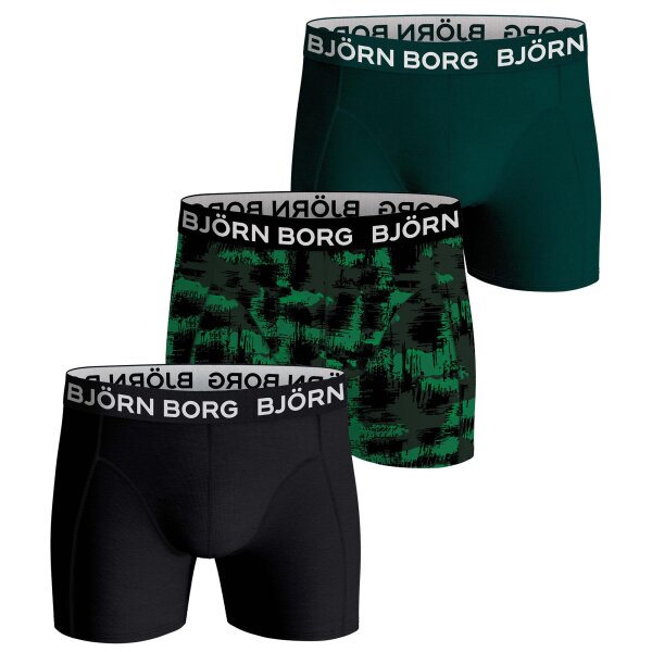 BJÖRN BORG Herren Boxershorts 3er Pack - Cotton Stretch Boxer, Logobund