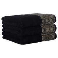 CAWÖ Towel, 3-pack - Luxury Home, C Two-Tone, terry towelling Black 50x100cm
