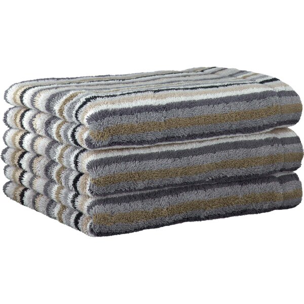 CAWÖ Gästetuch, 3er Pack - C Life Style Stripes, Walkfrottier Beige 30x50cm
