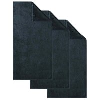 JOOP! Handtuch, 3er Pack - Uni Cornflower, Walkfrottier, einfarbig Anthrazit 50x100cm