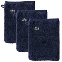 LACOSTE wash mitt, 3-pack - LLECROCO, flannel, organic cotton