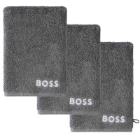 BOSS wash glove, 3-pack - PLAIN, flannel, terry towelling, cotton, solid colour
