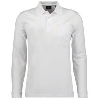 RAGMAN Mens Long Sleeve Polo Shirt - Soft Knit Polo Button Long Sleeve, Cotton Blend, Button Front, Easy Care White M (Medium)