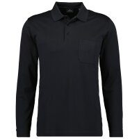 RAGMAN Mens Long Sleeve Polo Shirt - Soft Knit Polo Button Long Sleeve, Cotton Blend, Button Front, Easy Care Black S (Small)