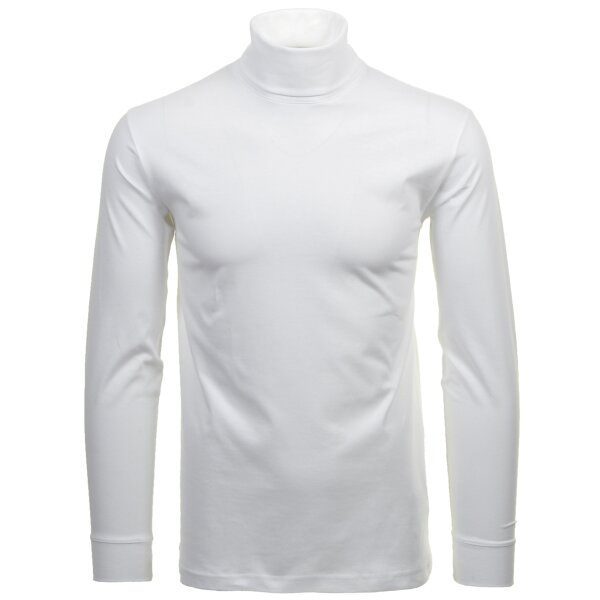 RAGMAN Herren Rollkragenpullover - Langarm Basic Rollkragen Regular Fit, Single Jersey, einfarbig Weiß S