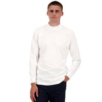 RAGMAN Herren Stehkragen-Pullover - Langarm Basic Stehkragen Regular, Single Jersey, einfarbig Weiß S