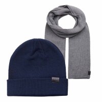 JACK&JONES Mens Scarf & Hat Set - Knitwear, solid colour, One Size