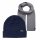 JACK&JONES Herren Schal & Mütze Set - Geschenkbox, Strickware, einfarbig, One Size
