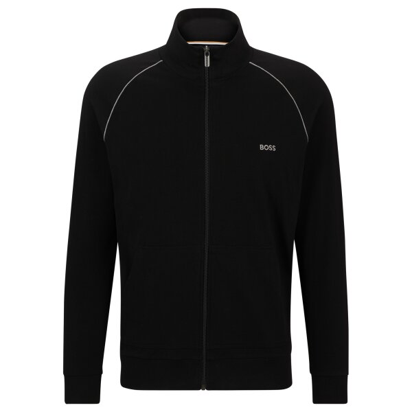 BOSS Mens Sweat Jacket - Mix & Match Jacket Z, Zipper, Loungewear, Stretch Cotton Black L (Large)