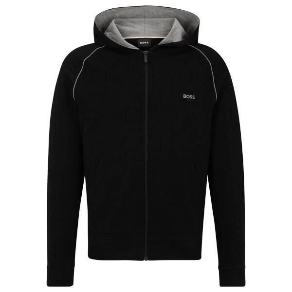 BOSS Mens Hooded Sweat Jacket - Mix & Match Jacket H, Hooded, Stretch Cotton Black S (Small)