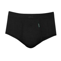 zd ZERO DEFFECTS Mens Briefs - "Saturno", Soy Yarn, Crotchless, Underpants, Breathable, Solid Color Black S (Small)