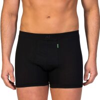 zd ZERO DEFECTS Mens Boxer Shorts - "Helios", Egyptian Cotton, Crotchless, Underpants, Unicolored Black 2XL (XX-Large)