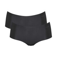 Sloggi Womens Shorts, 2-pack - Zero Microfibre 2.0 Shorts, Microfiber, Solid Color Black XS (X-Small)