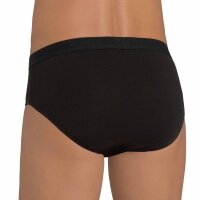Sloggi Mens Briefs, 2-Pack - 24/7 Midi, Underwear, Underpants, Cotton, Logo, solid color Black L (Large)