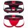 HUGO Mens Jockstrap, 3-pack - TRIPLET PLANET, Cotton Stretch, Logo Black/Red/White L (Large)