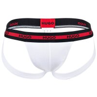 HUGO Herren Jockstrap, 3er Pack - TRIPLET PLANET, Cotton Stretch, Logo Schwarz/Rot/Weiß 2XL