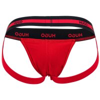 HUGO Mens Jockstrap, 3-pack - TRIPLET PLANET, Cotton Stretch, Logo Black/Red/White 2XL (XX-Large)