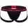 HUGO Herren Jockstrap, 3er Pack - TRIPLET PLANET, Cotton Stretch, Logo Schwarz/Rot/Weiß 2XL