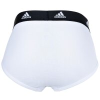 adidas Herren Slip, 3er Pack - Briefs, Active Flex Cotton, Logo, einfarbig Weiß/Grau/Schwarz S