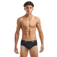 adidas Herren Slip, 3er Pack - Briefs, Active Flex Cotton, Logo, einfarbig Weiß/Grau/Schwarz S