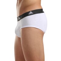 adidas mens briefs, 3-pack - Briefs, Active Flex Cotton, Logo, plain White/Grey/Black S (Small)
