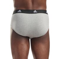adidas mens briefs, 3-pack - Briefs, Active Flex Cotton, Logo, plain White/Grey/Black S (Small)