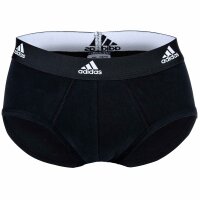 adidas mens briefs, 3-pack - Briefs, Active Flex Cotton, Logo, plain White/Grey/Black S (Small)