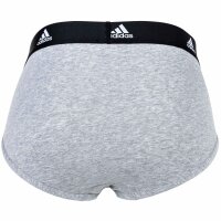 adidas mens briefs, 3-pack - Briefs, Active Flex Cotton, Logo, plain White/Grey/Black S (Small)