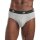 adidas mens briefs, 3-pack - Briefs, Active Flex Cotton, Logo, plain White/Grey/Black S (Small)
