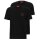HUGO Herren T-Shirt, 2er Pack - DIMENTO, Rundhals, kurzarm, Logo Print, Baumwolle Schwarz L