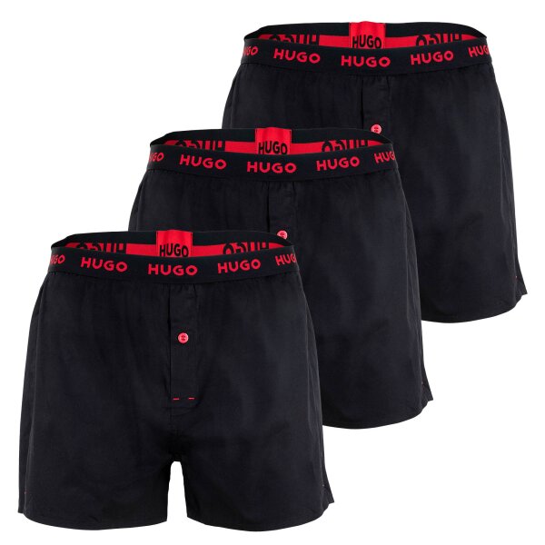 HUGO Herren Web-Boxershorts, 3er Pack - Woven Boxer Triplet, Logo, Baumwolle, uni