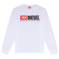 DIESEL Mens Longlseeve - T-JUST-LS-DIV, long sleeve, round neck, logo, cotton White 2XL (XX-Large)