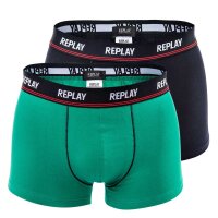 REPLAY 2-Pack Mens Shorts, Cotton Stretch, Solid Color with logo waistband, S-XL