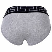 VERSACE Mens Brief - Slip TOPEKA, Stretch Cotton, Solid Color Grey melange/Black L (Large)