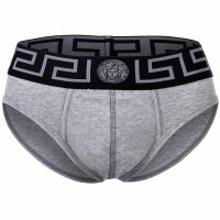 VERSACE Herren Slip - TOPEKA, Stretch Cotton, einfarbig Graumelange/Schwarz 2XL