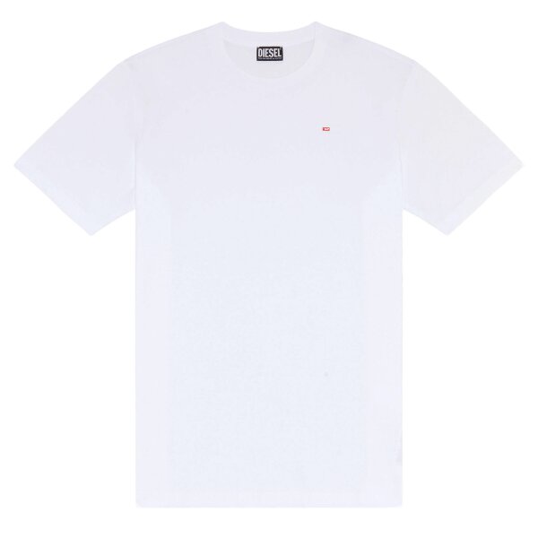 DIESEL Men T-Shirt - T-JUST-MICRODIV, Short Sleeve, Round Neck, Cotton, Plain Color White S (Small)